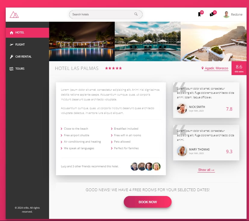 A Booking website Design